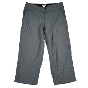 LL Bean Vista Trekking Capri Pants Womens 6 Gray Nylon Stretch Hiking Ripstop
